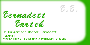 bernadett bartek business card